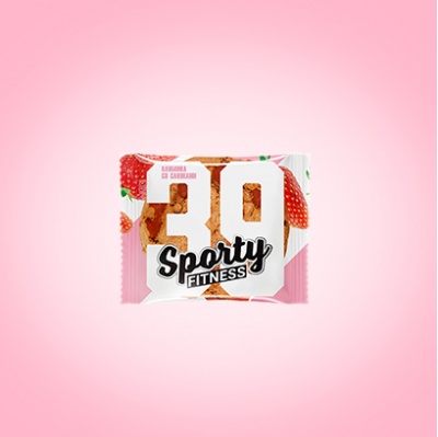 Sporty Fitness  cookies Strawberry with Cream 60g